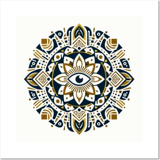 All-Seeing Eye Egyptian Mandala 1 Posters and Art